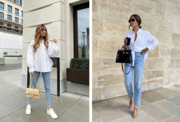Stylizacje z białą koszulą i jeansami - TOP 14 modnych inspiracji